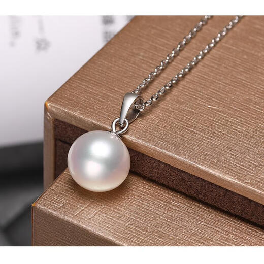 DRJEFUN Pearl Necklace Romantic Purple Freshwater Pearl Pendant Perfect Round Bright Light 14-15MM for Girlfriend Purple Pearl Gold Holder 14-15mm