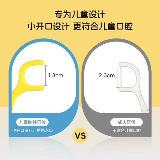 FLOSSY!日本进口儿童牙线棒独立包装宝宝专用水果味牙线小巧便携清洁牙缝 【6种清新果味】60支/桶