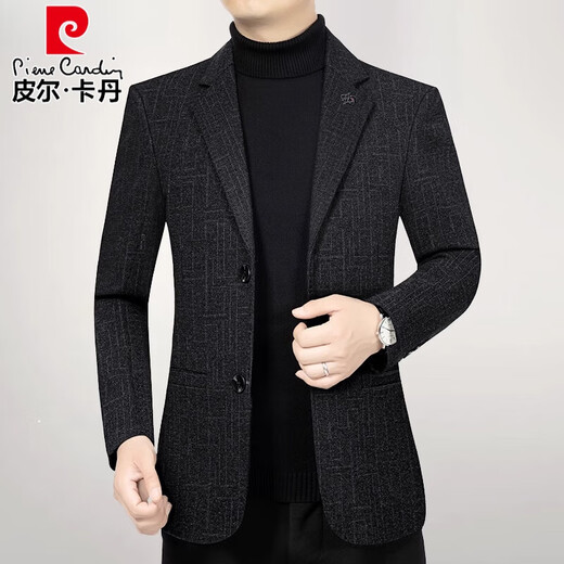 Pierre Cardin Autumn Suit Men's Middle-aged Spring and Autumn Casual Suit Jacket Business Single Top Men's Slim Dad Wear 6261 Gray L (175)