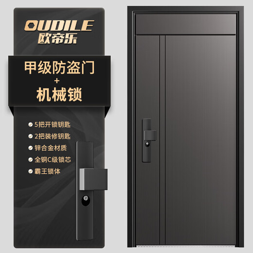 OUDILE (OUDILE) Hochwertiger Klasse A Security Door Entrytor Goled +2050*1050/2150*960 +Mechanisches Schloss