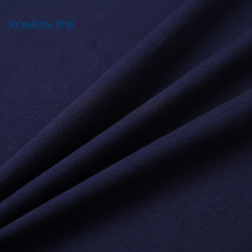 
ROMON short-sleeved T-shirt for men summer casual short-sleeved men ice silk base shirt T-shirt for men LM688 Navy 2XL