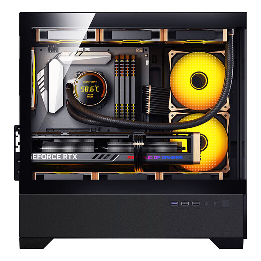 Patriot W60 châssis de salle avec vue sur la mer 360 ordinateur de bureau MATX refroidi à l'eau hôte de bureau salle panoramique sans colonne noir limite de longueur de la carte graphique 40CM