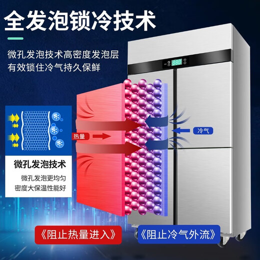 Yangtze Alligator Refrigérateur à quatre portes Réfrigérateur commercial Réfrigérateur et congélation Double température Freiner Commercial en acier inoxydable Réfrigérateur Affiche 2025 Nouveau grand porteur à quatre portes 丨 Cerpeau supérieur et réfrigération inférieure [chauffage du faisceau moyen]