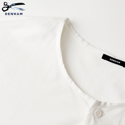 Denham New City Light Outdoor Französisch Sport weiß grau Retro Henry Hals Schere kurzärmelige T-Shirt Männer grau M.