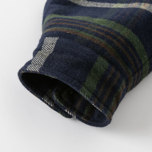 DAVE&BELLA boys' shirts for older children, new winter tops, velvet children's plaid shirts, children's clothes, older children's tops, navy plaid, in stock, 150 cm (recommended height 140-150cm)