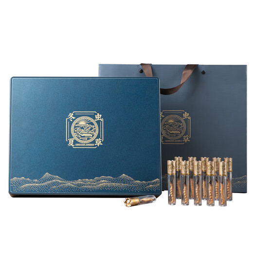 Zum Zeitpunkt des Frühlingsfestivals bietet die offizielle Cordyceps-Geschenkbox den Eltern und Ältesten gute High-End-Geschenke und Ältesten Nahrungsergänzungsmittel [3 Sticks/G 10 Sticks-3,3 Gramm] Geschenkbox bietet Führern High-End-Geschenke