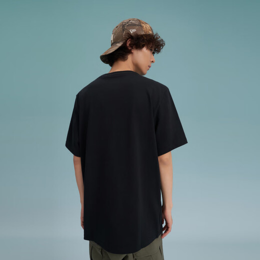 Converse Primavera y verano Hombres y mujeres simples Camiseta de algodón de algodón sólido de manga corta de cuello redondo simple 10023876 10023876-A02 S