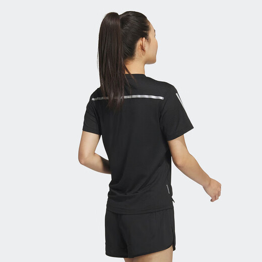 Adidas short-sleeved women's summer sports running training fitness breathable fast drying comfortable and fashionable casual round neck T-shirt JF1477 M