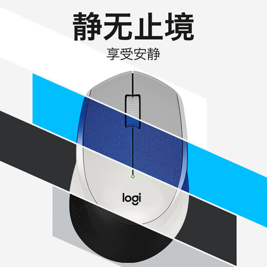 罗技（Logitech）M330 静音鼠标 无线鼠标 办公鼠标 右手鼠标 带无线微型接收器 白色