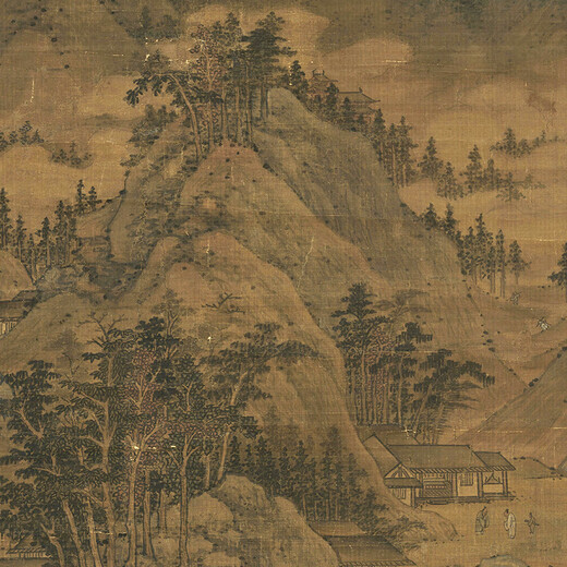 
The ancient green landscape painting scrolls of the Yuan Zhao Yongjiang Mountains and Boats. The famous paintings of the Yuan Dynasty, the ancient paintings and hanging paintings. The pictures of the Gao Yi of Mengxi Mountain in Yuan Dynasty, 12212 50X84 cm (spraying painting heart size)