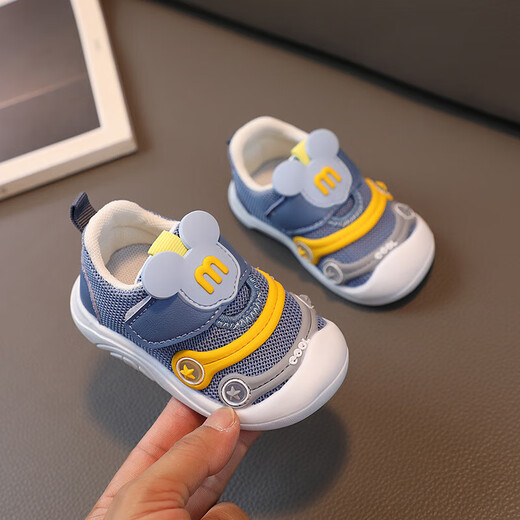 Western children's shoes toddler shoes for men and women baby autumn soft sole breathable mesh toddler shoes non-slip shoes sports stable casual shoes toddler shoes blue size 17 inner length 12.5cm