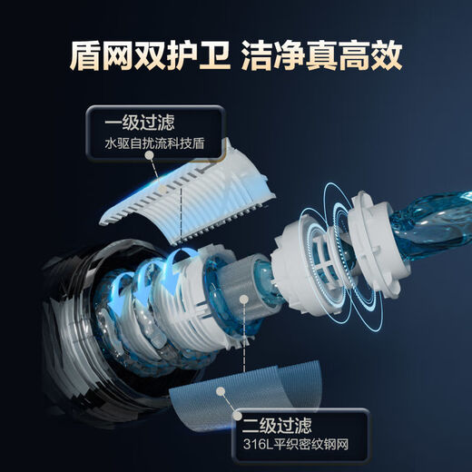 Angel pre-filter household backwash full copper tap water whole house large flow central extended sewage version [space color] double filter element extended sewage version