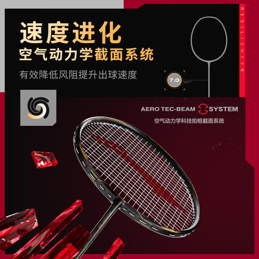 李宁（LI-NING）羽毛球拍全碳素单拍风刃EVO对标风刃500比赛球拍黑色4U 已穿线