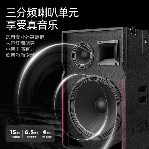 曼龙（MALONE）新款广场舞音响带显示屏线阵大功率重低音户外家用移动ktv套装卡拉OK唱歌视频一体机 KT-3385(2000G)+2原装话筒+礼品 双系统