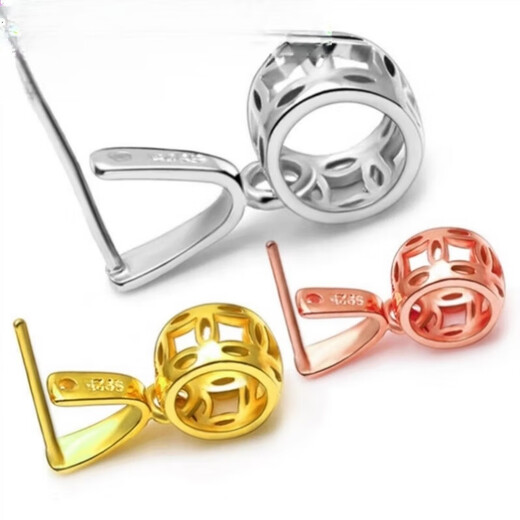 Fat Donglai's same 18k gold buckle head necklace pendant buckle connector jade pendant special jade pendant buckle clip buckle style 2/universal buckle/gold color