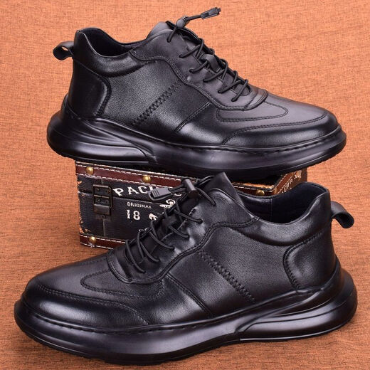 Cartelo Offizielles Leder Top Cowhide European Station High Top Shoes Hersteller Herbst und Winter Koreanischer Stil Vielseitige trendige Schuhe Männer Flaggschiff schwarz 9759 High Top 41