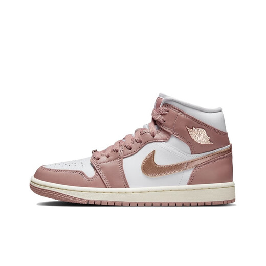 耐克（NIKE） Air Jordan 1 Mid AJ1 蓝色 防滑耐磨运动舒适复古休闲篮球鞋 FB9892-670粉色 36.5