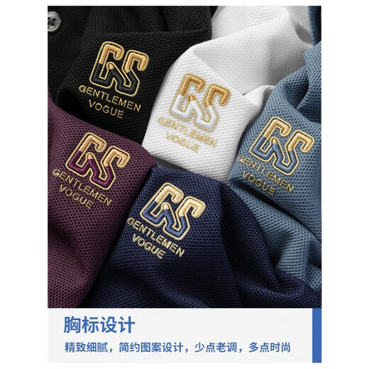 
Pier Cardin summer pure cotton men's short-sleeved T-shirt for high-end embroidered lapel large size versatile half-sleeved men's fashion tPOLO Paul shirt 6626 mist blue M/48 [recommended 100-125 Jin [Jin equals 0.5 kg]]
