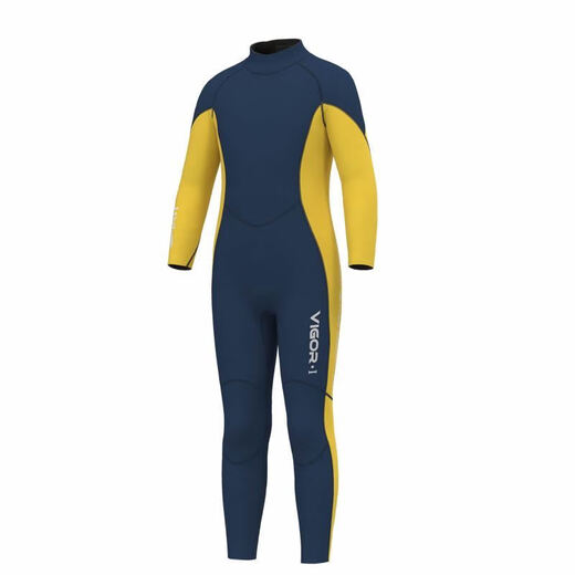 Changsang wetsuit men's trendy diving long-sleeved thermal suit 3mm jumpsuit for men and women thickened cold-proof snorkeling winter bright yellow back zipper wetsuit 3mm surfing wetsuit M M16YE2