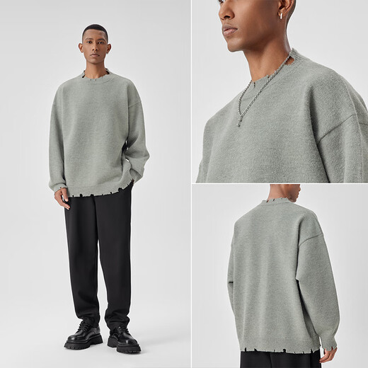 Bodydream bm rond pulater à couloir masculin pullaire décontracté pull en tricot pull en liberté et couleurs solides et gris gris gris m.