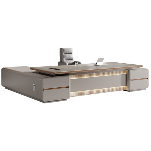 Hongheng boss desk desk simple modern chairman aluminum alloy manager light luxury executive desk office desk and chair combination material sample