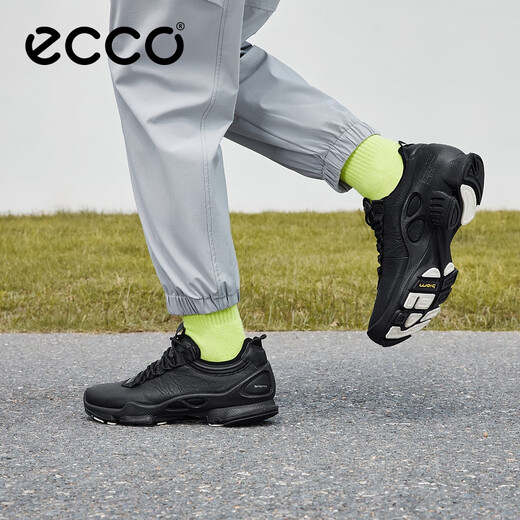 ECCO BIOM C leather grip wear-resistant outdoor mountaineering sneakers for men Jianbu 800424 black 42