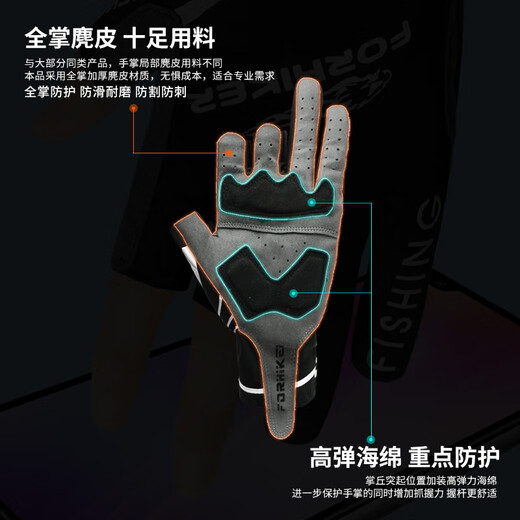 Wind Hunter Luya professional fishing gloves, sun protection, breathable, quick-drying, three-finger exposed, outdoor riding, non-slip, wear-resistant sea fishing gloves, FS-10, black, three-finger exposed, one size fits all