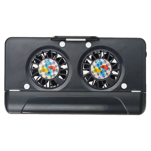 Budi mobile phone radiator hot cooling game clip dual fans with folding bracket video internet celebrity live broadcast charging small fan cooling back clip built-in 1200 mAh lithium battery black