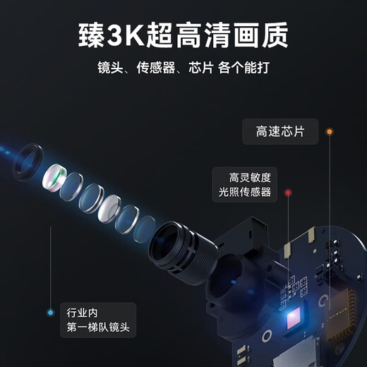 海雀500万超高清摄像头家用3k360度无死角带夜视全景Ai手机远程监控可对话母婴宠物室内看护国家补贴