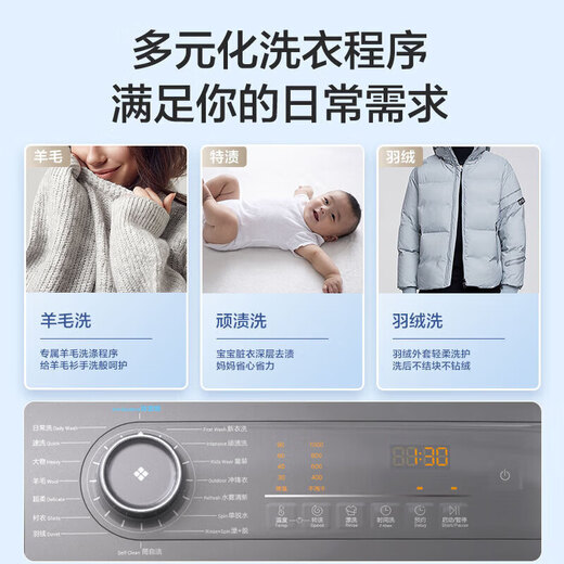 Haier ultra-thin drum washing machine, fully automatic 10kg large capacity, home rental for lazy people, frequency conversion, bacteria mite removal, first-level energy efficiency, 20% national subsidy for home appliances, integrated washing and dehydration, high temperature barrel self-cleaning + antibacterial window mat