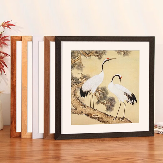 Yimo new Chinese style traditional Chinese painting photo frame frame empty frame wall hanging solid wood square custom table frame wooden oil painting frame solid wood color 30*30cm