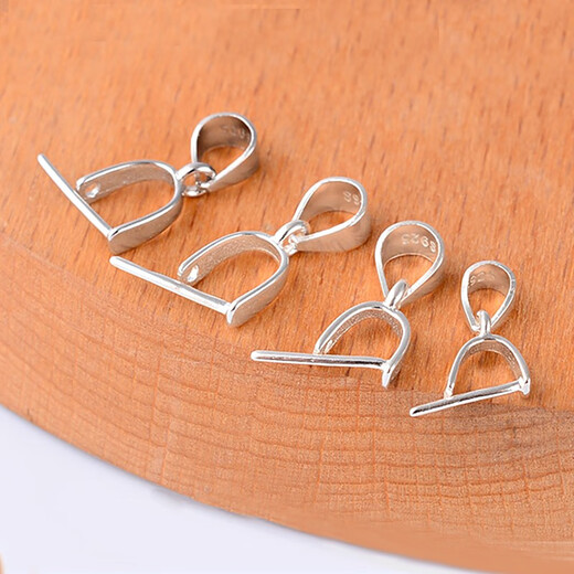 Delano Old Phoenix Gold Store 925 sterling silver pendant buckle silver buckle head diy necklace button clip buckle jade jade buckle with long pin buckle (large size)