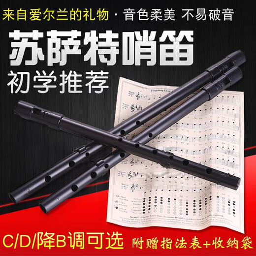 Susat Susato Oriole Model Irish Whistle Zinn Flöte Optionales Anfänger Geschenk Western Windinstrument B flach (schwarz)