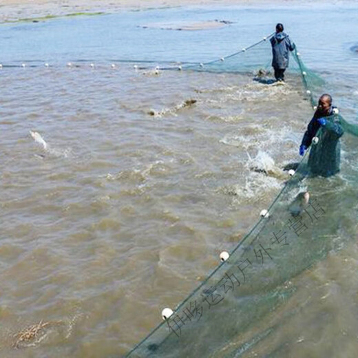 Baichao weighted and thickened fishing net fishing net custom-made pond clearing net fish pond blocking net dragging net 9 strands of thick wire 2 finger holes 2 meters high and 10 meters long with floats and weights installed