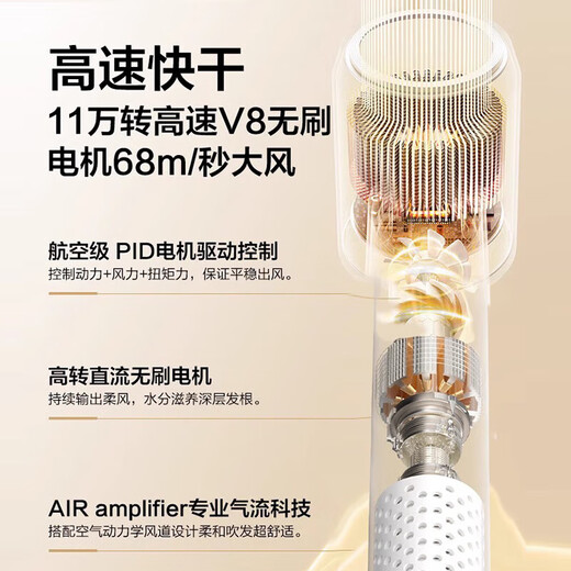 RURE Germany Negative Ion Care Hair Dryer Foldable Hair Dryer Home Light Sound High Power Negative Ions Does Not Hurt Hair Dormitory Students Portable Quick Drying Hair Dryer Top Model Blue Light Hair Care + 2 Billion Negative Ions + 2200W Khaki