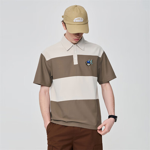 马克华菲【小熊刺绣】短袖POLO衫男25春夏新款潮流休闲百搭宽松短袖POLO 701卡其 2XL