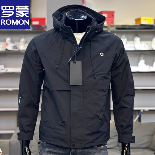 Luo Meng high-end jacket men's spring and autumn trendy gray loose fashion versatile young men's windproof handsome jacket gray XL recommended 140-160 Jin Jin is equal to 0.5 kg