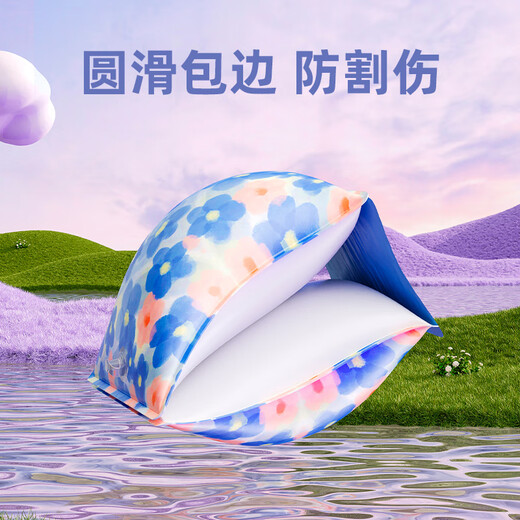 Outer color baby children swimming ring arm ring swimming equipment safe and free inflatable buoyancy floating sleeve floating arm ring floating ring baby Monet blue [One size]
