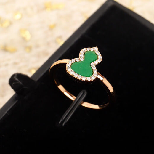 Shilian full diamond ring sterling silver plated 18k rose gold ring light luxury high-end pair ring niche ins style red gourd ring 6 Hong Kong sizes (11-13) circumference (50mm-52m)