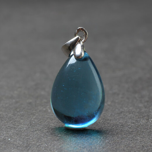 Aquamarine Pendant Natural Blue Crystal Stone Water Drop Egg Noodle 925 See the actual video please contact customer service