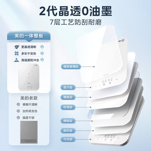 美的（Midea）电磁炉电陶炉 家用2200W大功率 恒匀火加热 电磁灶火锅炉爆炒定时电磁炉以旧换新 C22-MICCA902
