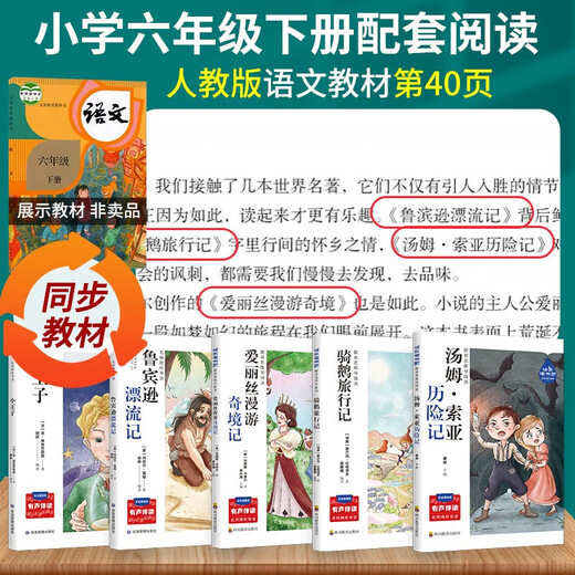 快乐读书吧六年级下（全5册）鲁滨逊漂流记+骑鹅历险记+汤姆索亚历险记+爱丽丝奇境记+小王子142**724