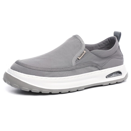 Tykt Brand Canvas Shoes's Men's Summer New Summer Breathable Sombe Sole Lazy Casual Shoes Gray 40