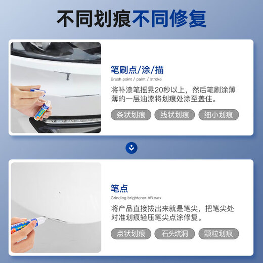 Dianbin special Ford Mondeo touch-up pen white car paint repair scratch wax scratch repair self-spray paint artifact tanzanite blue touch-up pen + sandpaper + cleaning cotton