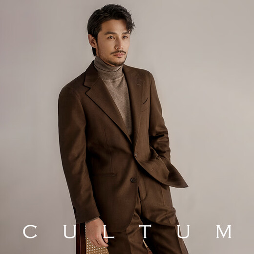 CULTUM warm brushed fabric winter thick heavy brushed Naples suit men's business formal suit black single suit 185A /54A