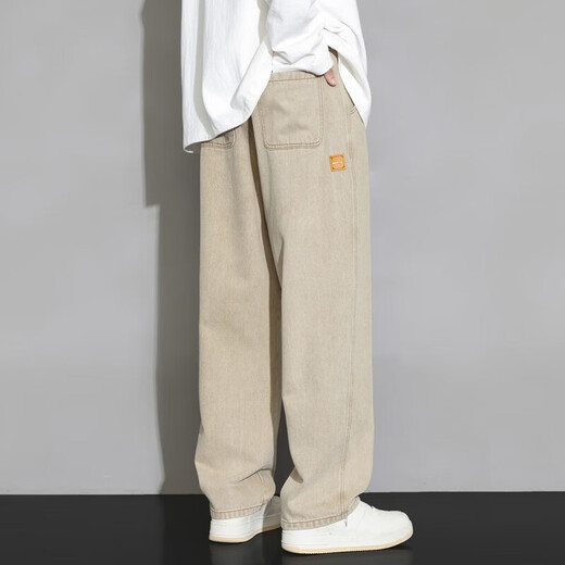 Foss Phil jeans men's autumn and winter new American retro wide-leg workwear youth loose straight long pants men HSNZ-G76 black 2XL (recommended 155-170Jin Jin equals 0.5 kg)