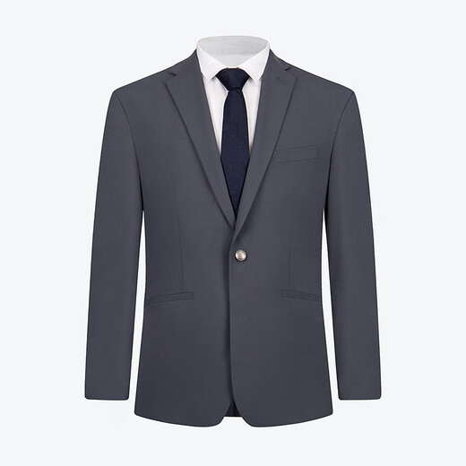 Qipai suit men's business formal flat lapel gray groom's wedding dress two-piece set 126JC70970 Ash 50 B 180/100B