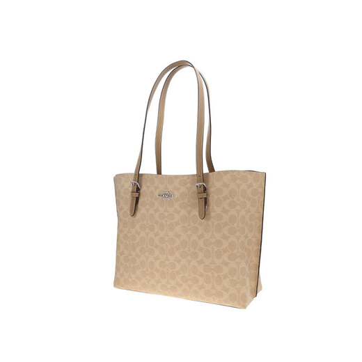 CoaCH (COACH)CITY 33 women's bag tote bag fashion printed one-shoulder handbag large capacity bag Valentine's day gift sand yellow with taupe CV967SVPWH gift