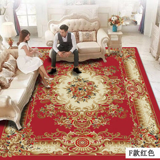 Xinlin European-style living room carpet coffee table blanket sofa home bedroom full room floor mat modern simple machine washable customization style-K blue 40*60CM