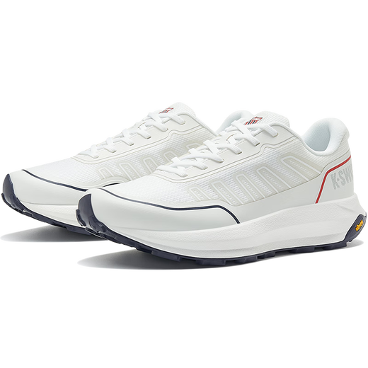 
KSWISS [same style on the show] Men's shoes for men's summer mesh breathable new fashion trend casual running shoes 9272 113 Wimbledon white/navy blue/grey red 42